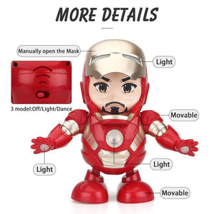 (Buy 2 Free Shipping)Marvel Iron man Dancing light robot